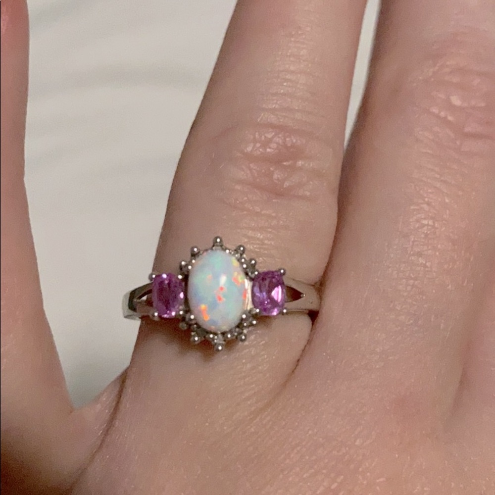 Opal silver ring